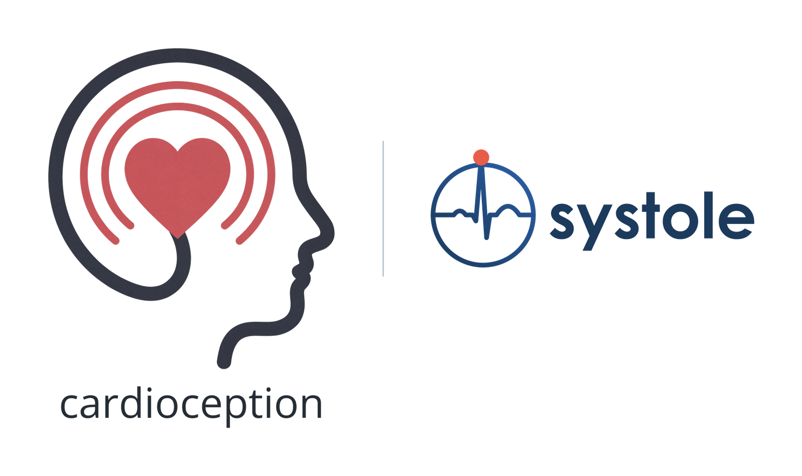 The cardioception and systole logos side by side